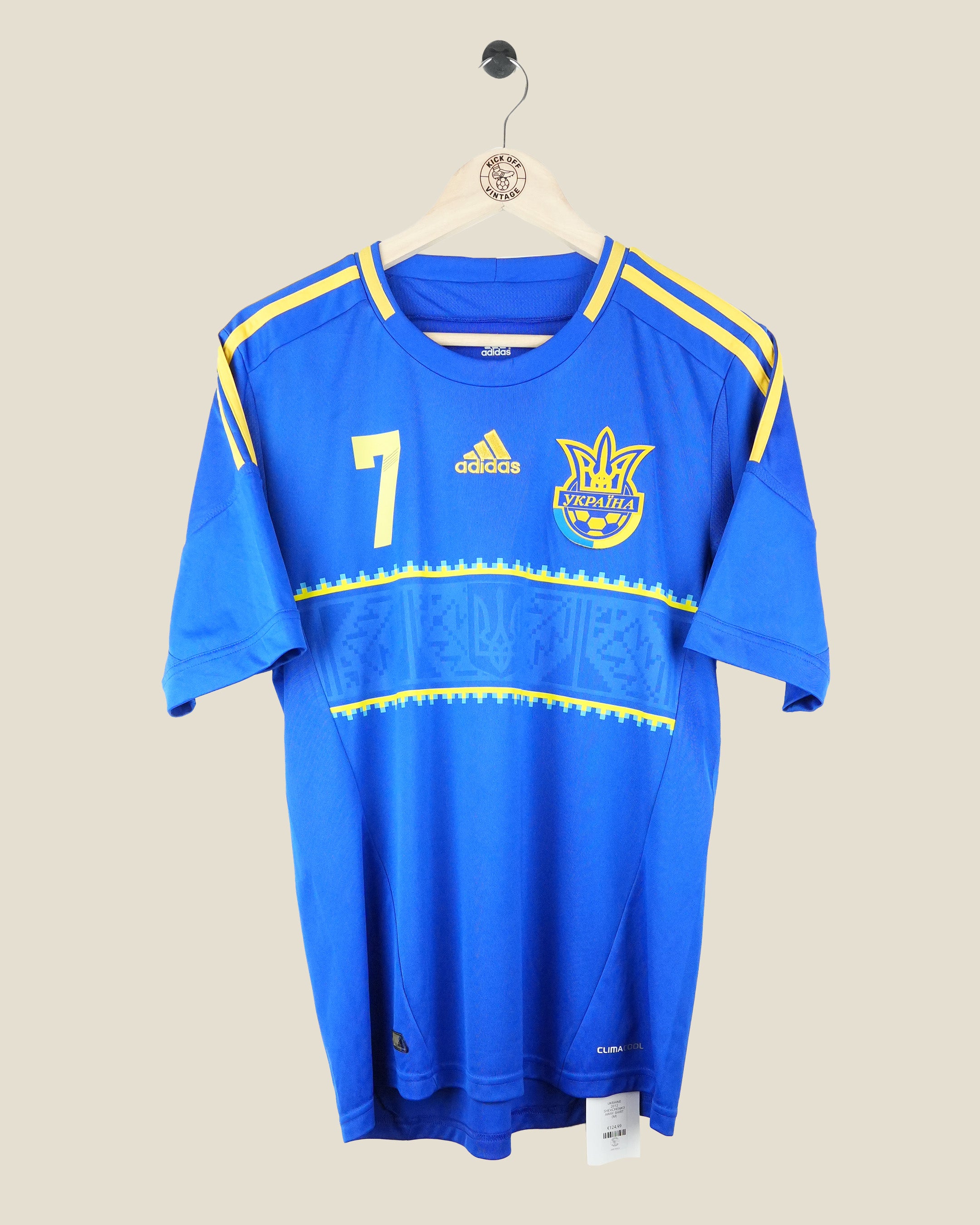 UKRAINE 2012 SHEVCHENKO AWAY SHIRT (M) ADIDAS