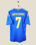 UKRAINE 2012 SHEVCHENKO AWAY SHIRT (M) ADIDAS