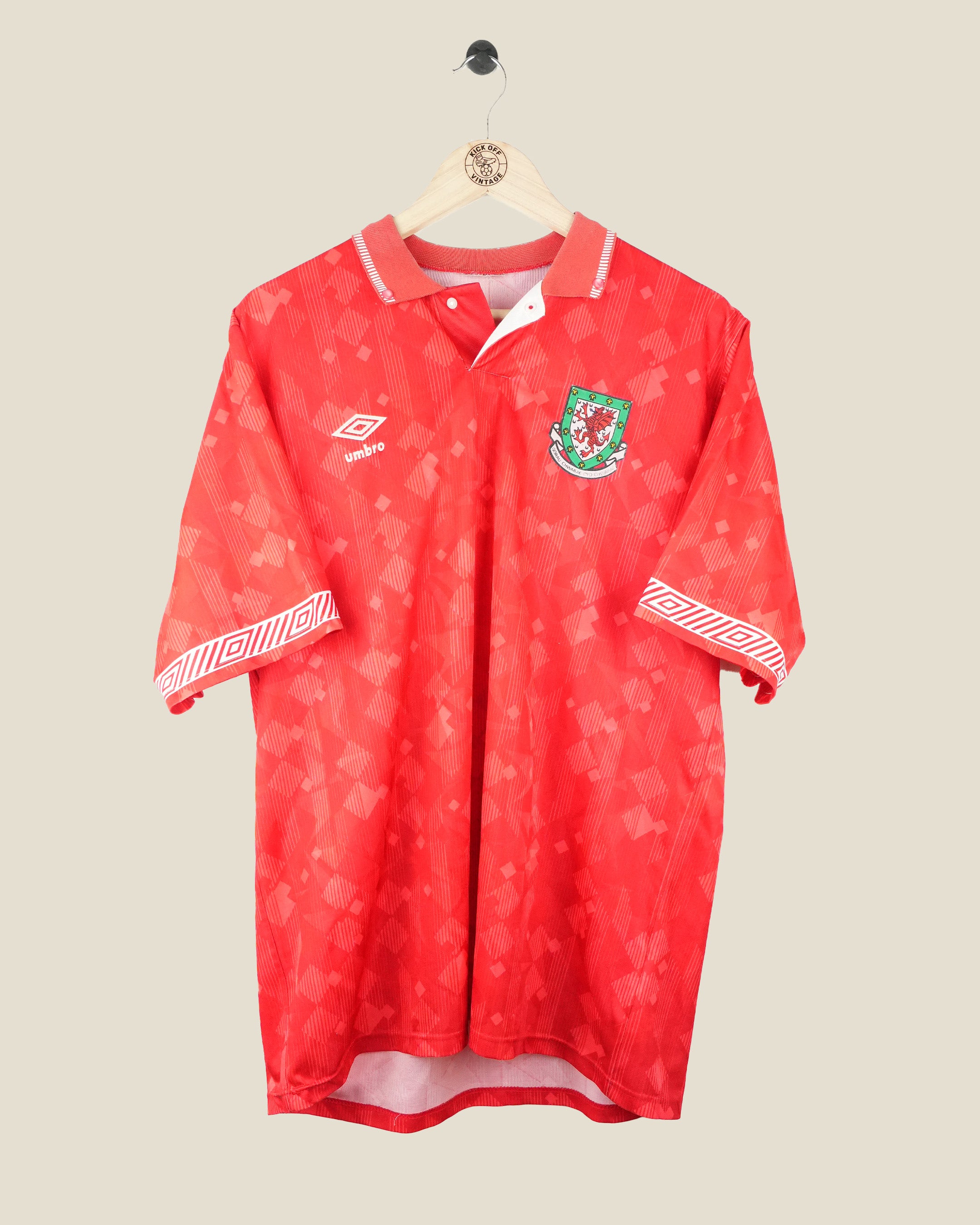 WALES 1990 HOME SHIRT (L) UMBRO