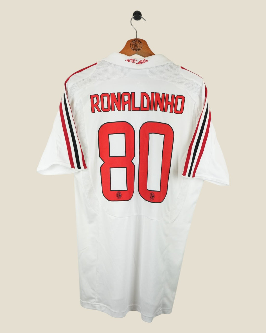 AC MILAN 2007/08 RONALDINHO AWAY SHIRT (M) ADIDAS