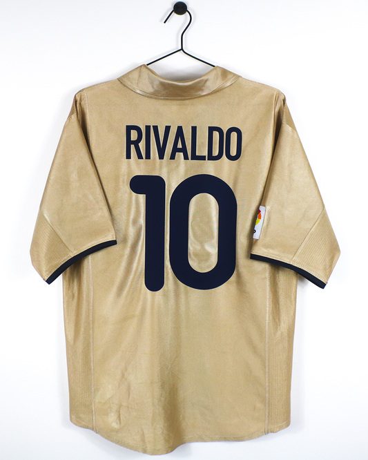 BARCELONA 2001/02 RIVALDO #10 AWAY SHIRT (M) NIKE