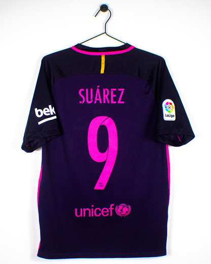 BARCELONA 2016/17 SUAREZ #9 AWAY SHIRT (M) NIKE