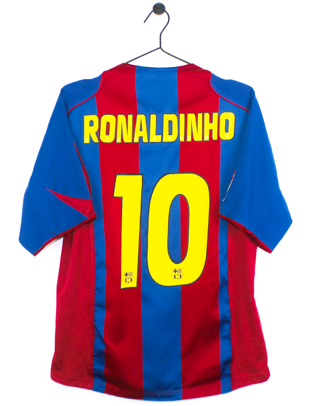 BARCELONA 2004/05 RONALDINHO #10 HOME SHIRT (M) NIKE