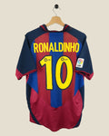 BARCELONA 2003/04 RONALDINHO HOME SHIRT (M) NIKE