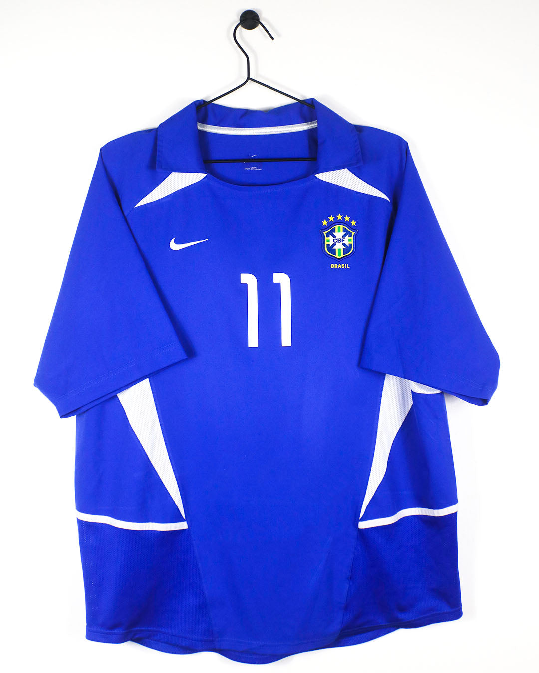 BRAZIL 2002 RONALDINHO #11 AWAY SHIRT (L) NIKE