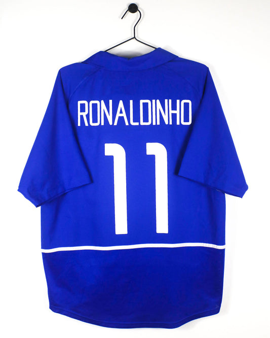 BRAZIL 2002 RONALDINHO #11 AWAY SHIRT (L) NIKE