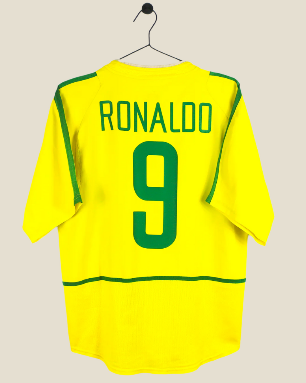 BRAZIL 2002 RONALDO #9 HOME SHIRT (M) NIKE