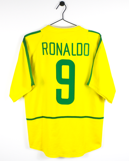 BRAZIL 2002 RONALDO #9 HOME SHIRT (M) NIKE