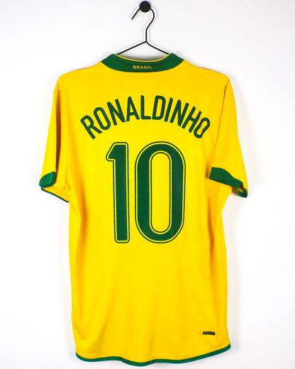 BRAZIL 2006 RONALDINHO #10 HOME SHIRT (M) NIKE