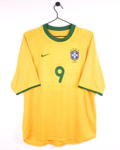 BRAZIL 2000 RONALDO #9 HOME SHIRT (M) NIKE