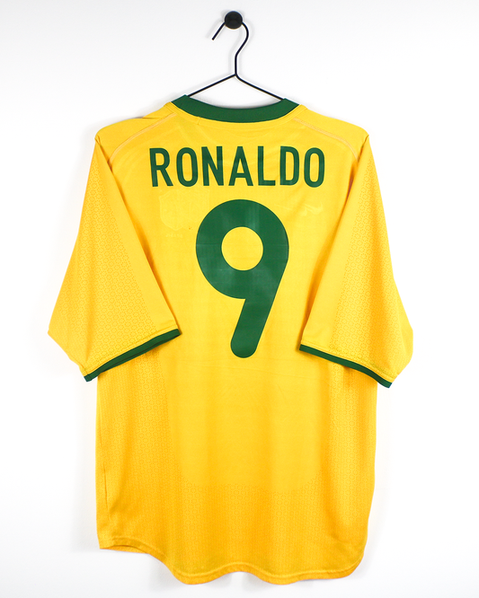 BRAZIL 2000 RONALDO #9 HOME SHIRT (M) NIKE