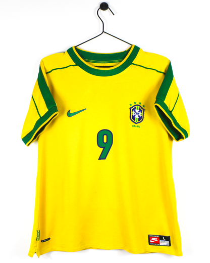 BRAZIL 1998 RONALDO #9 HOME SHIRT (S/M) NIKE