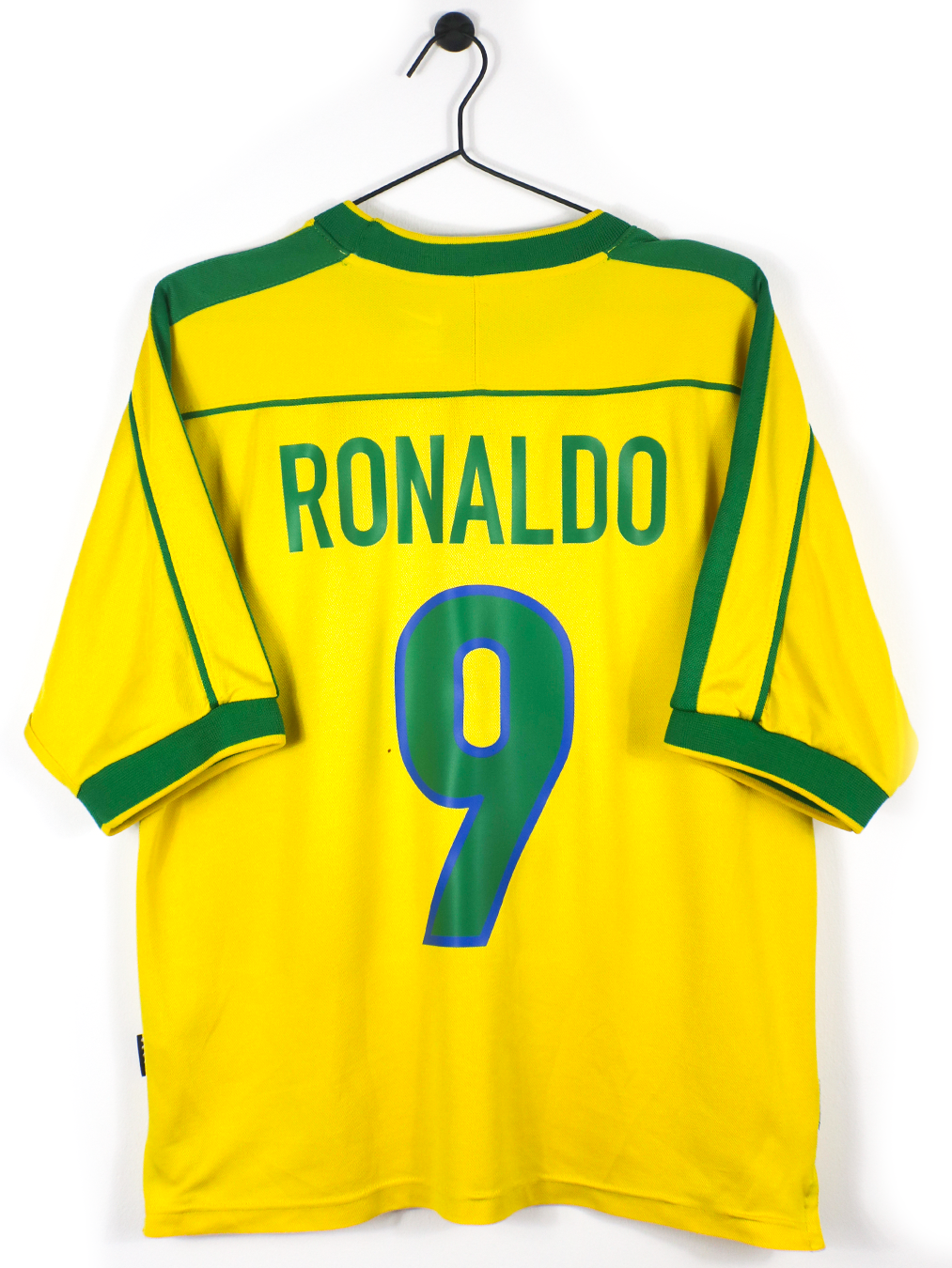 BRAZIL 1998 RONALDO #9 HOME SHIRT (M) NIKE