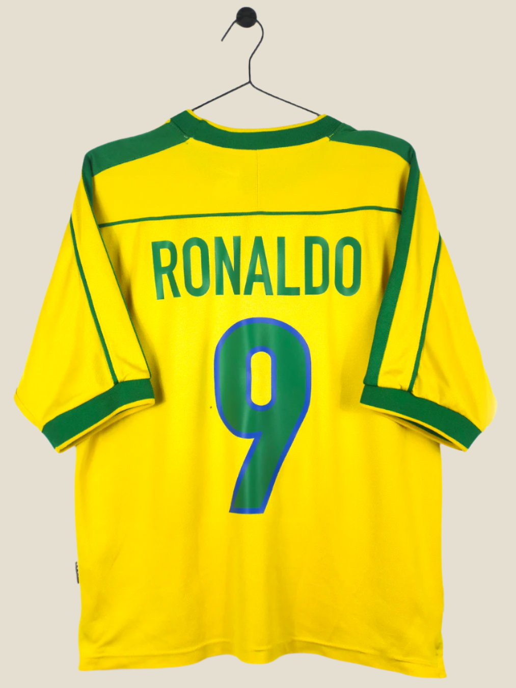 BRAZIL 1998 RONALDO #9 HOME SHIRT (M) NIKE