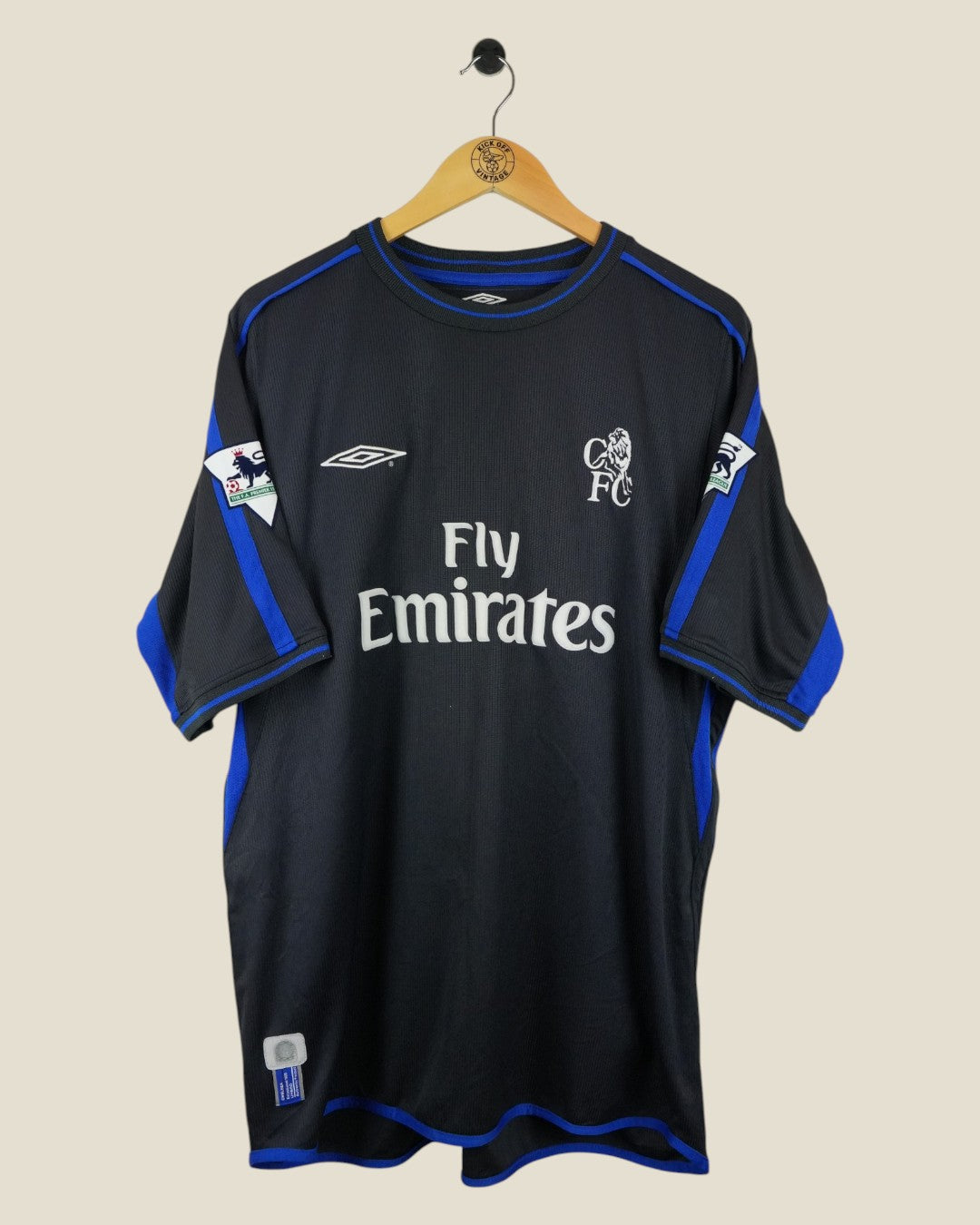 CHELSEA 2002/03 HASSELBAINK AWAY SHIRT (XL) UMBRO
