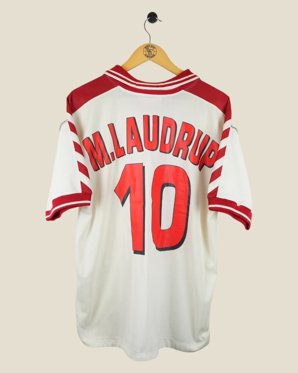 DENMARK 1998 M.LAUDRUP AWAY SHIRT (L) HUMMEL