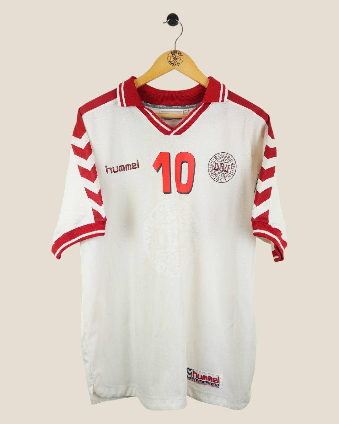 DENMARK 1998 M.LAUDRUP AWAY SHIRT (L) HUMMEL