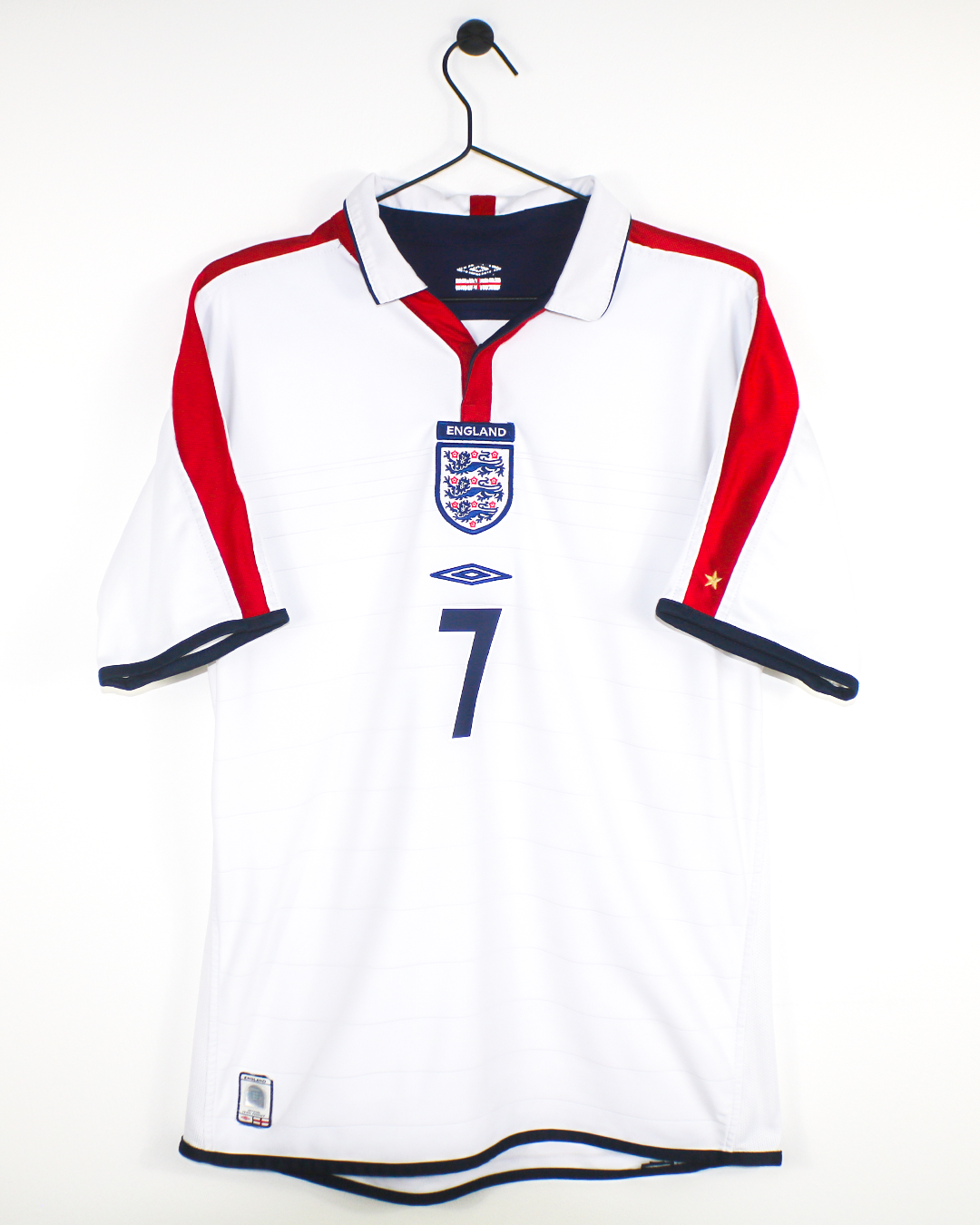 ENGLAND 2004 BECKHAM #7 HOME SHIRT (M) UMBRO