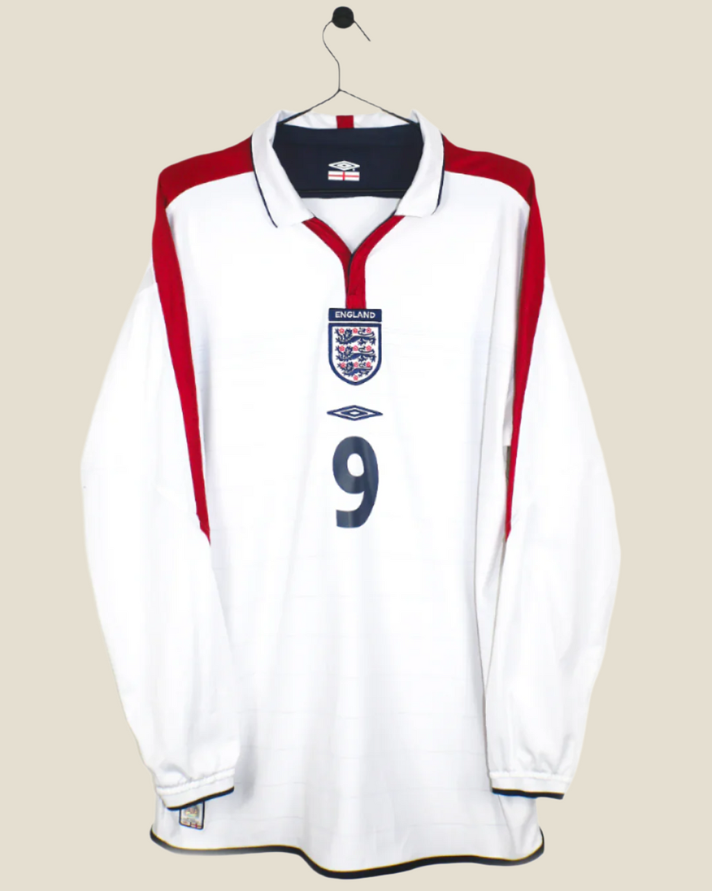 ENGLAND 2004 ROONEY #9 HOME LONG SLEEVE (XL) UMBRO
