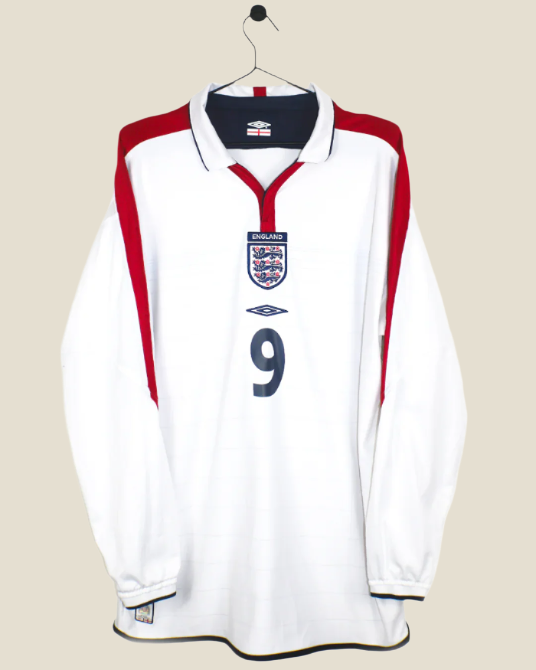 ENGLAND 2004 ROONEY #9 HOME LONG SLEEVE (XL) UMBRO
