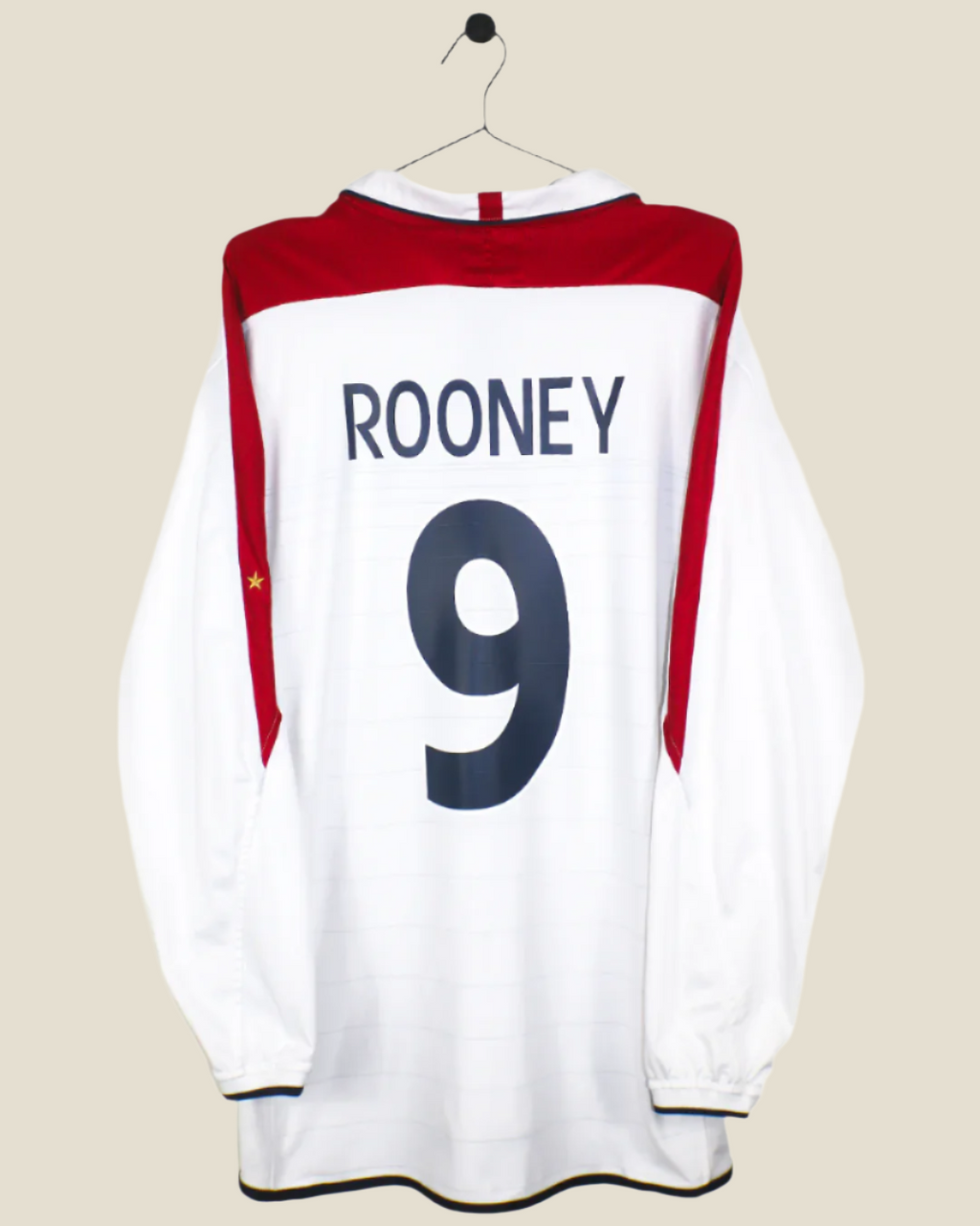 ENGLAND 2004 ROONEY #9 HOME LONG SLEEVE (XL) UMBRO