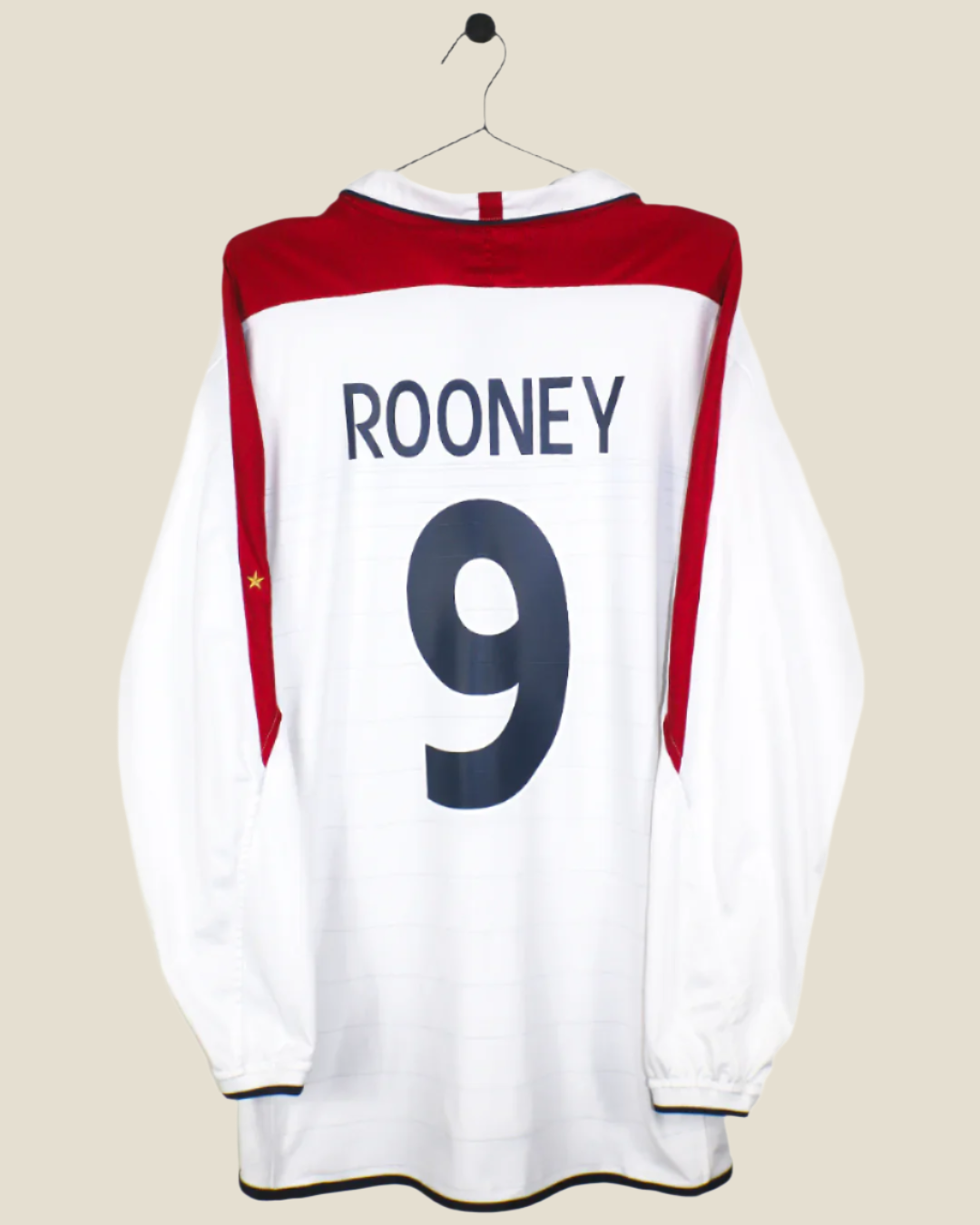 ENGLAND 2004 ROONEY #9 HOME LONG SLEEVE (XL) UMBRO