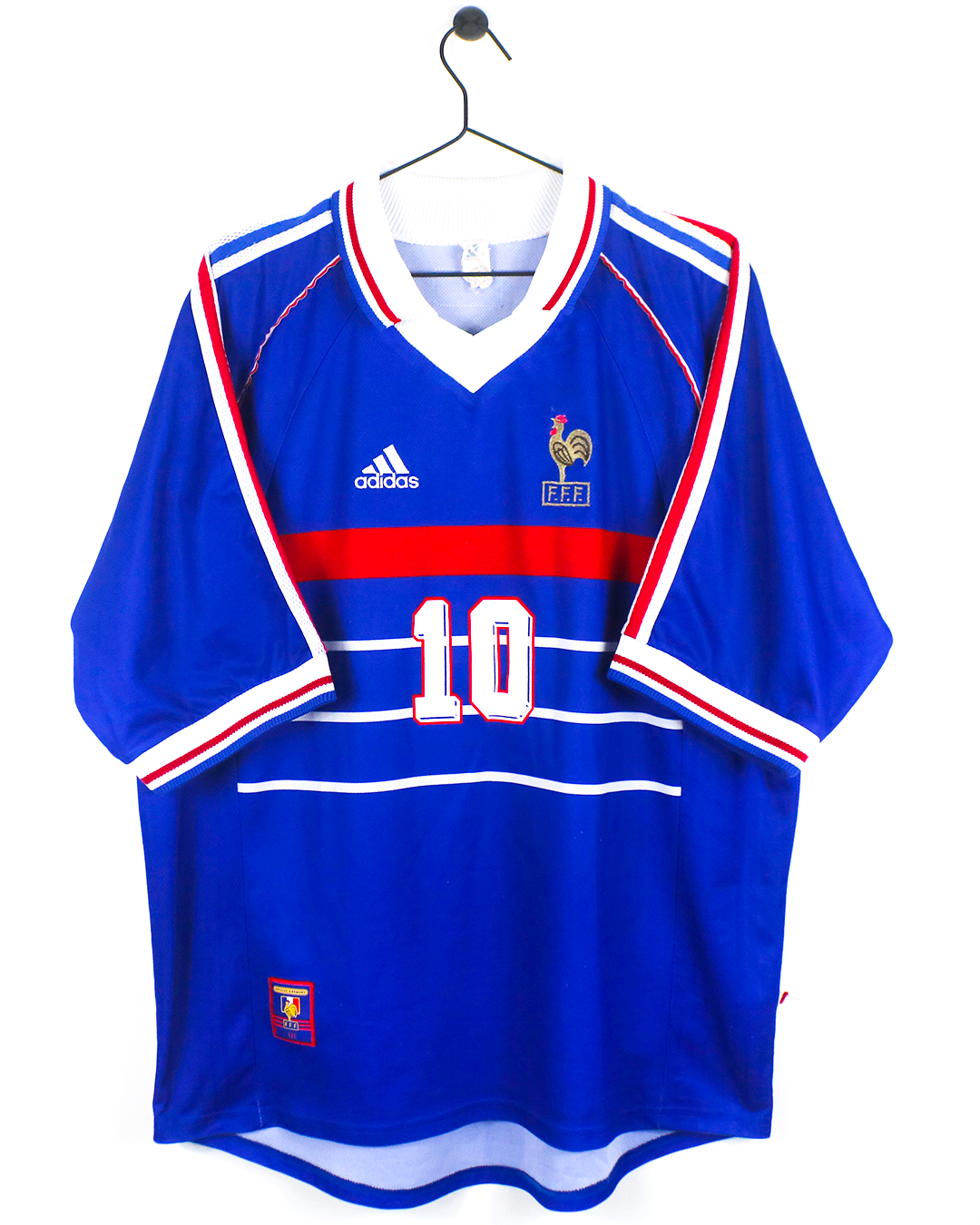 FRANCE 1998 ZIDANE 10 HOME SHIRT L ADIDAS Kick Off Vintage