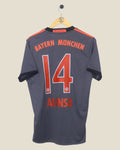Kick Off Vintage Bayern Munich 2016/17 away jersey, grey with orange Alonso 14 print, size medium, excellent condition