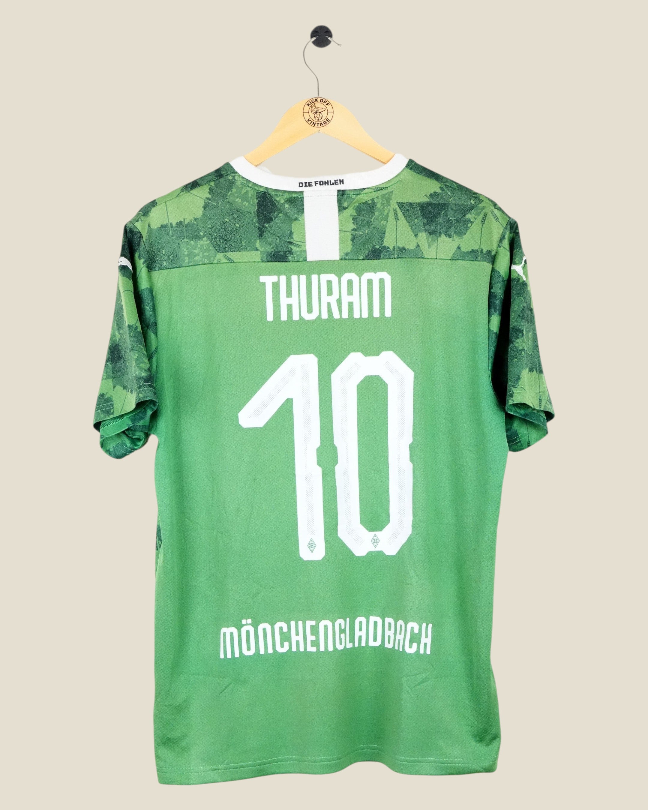 Kick Off Vintage Borussia Monchengladbach 2019/20 Thuram third football shirt in green with white number 10