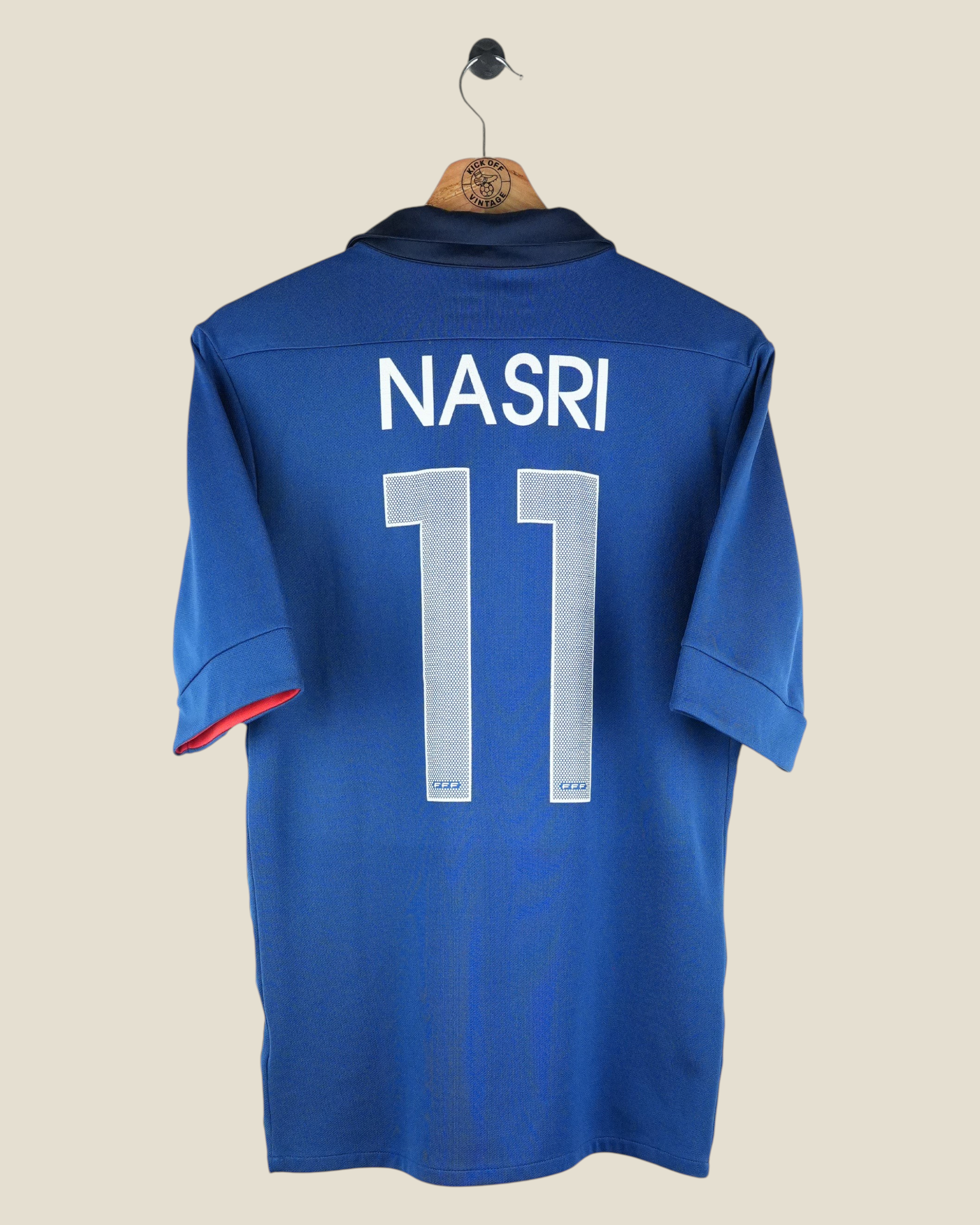 Kick Off Vintage 2014 France home football jersey featuring Nasri name and number 11 on the back