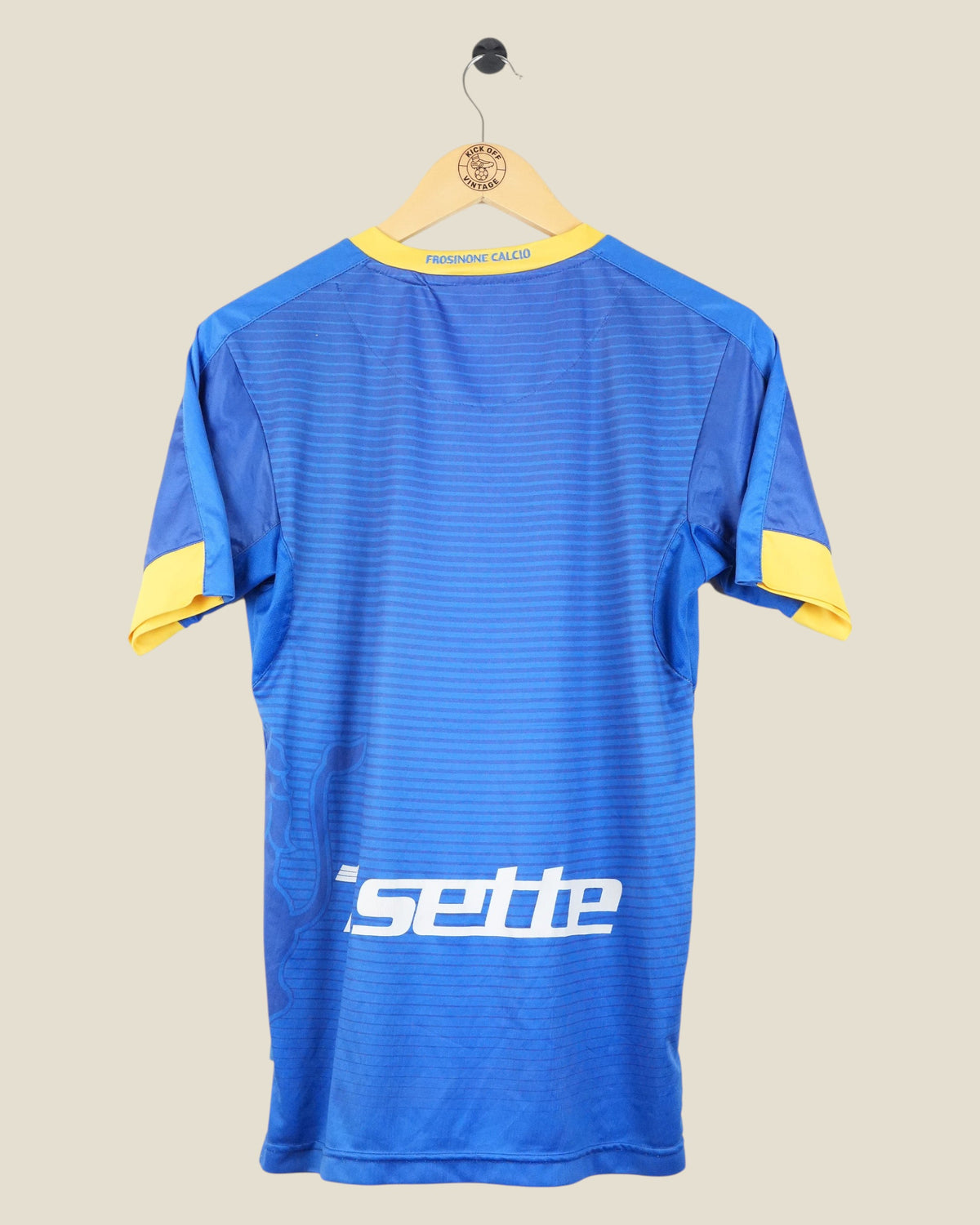 Kick Off Vintage Frosinone 2015/16 third football shirt in blue with yellow trim and back sponsor print