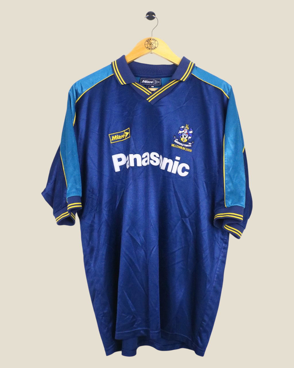 Kick Off Vintage Huddersfield 1999/00 special edition football shirt in navy blue with Mitre branding and Panasonic sponsor