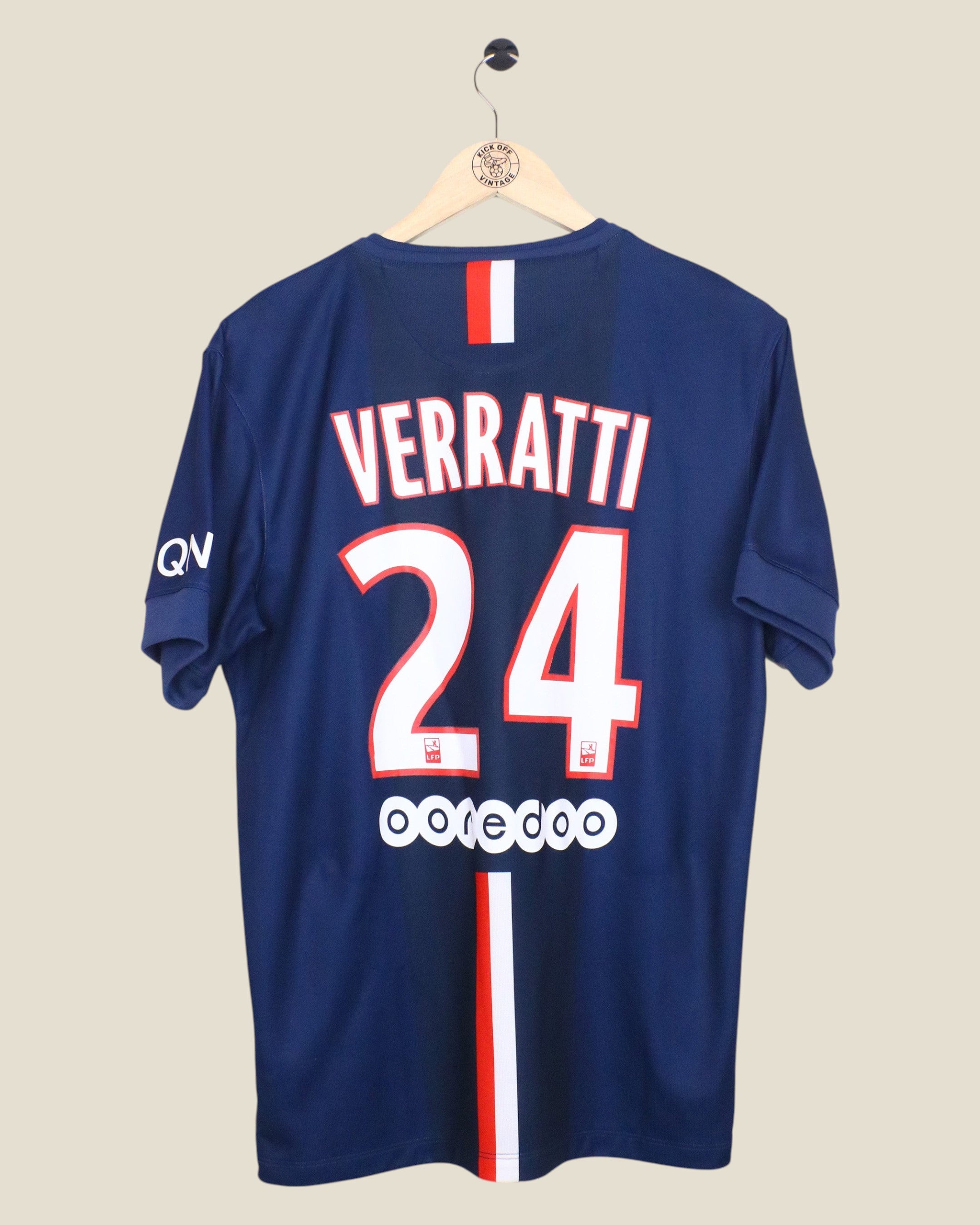 Kick Off Vintage Paris Saint-Germain 2014/15 home jersey with Verratti 24 print in navy blue