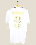 Kick Off Vintage Real Madrid 2022/23 Benzema home jersey with gold number 9 and player collage on back