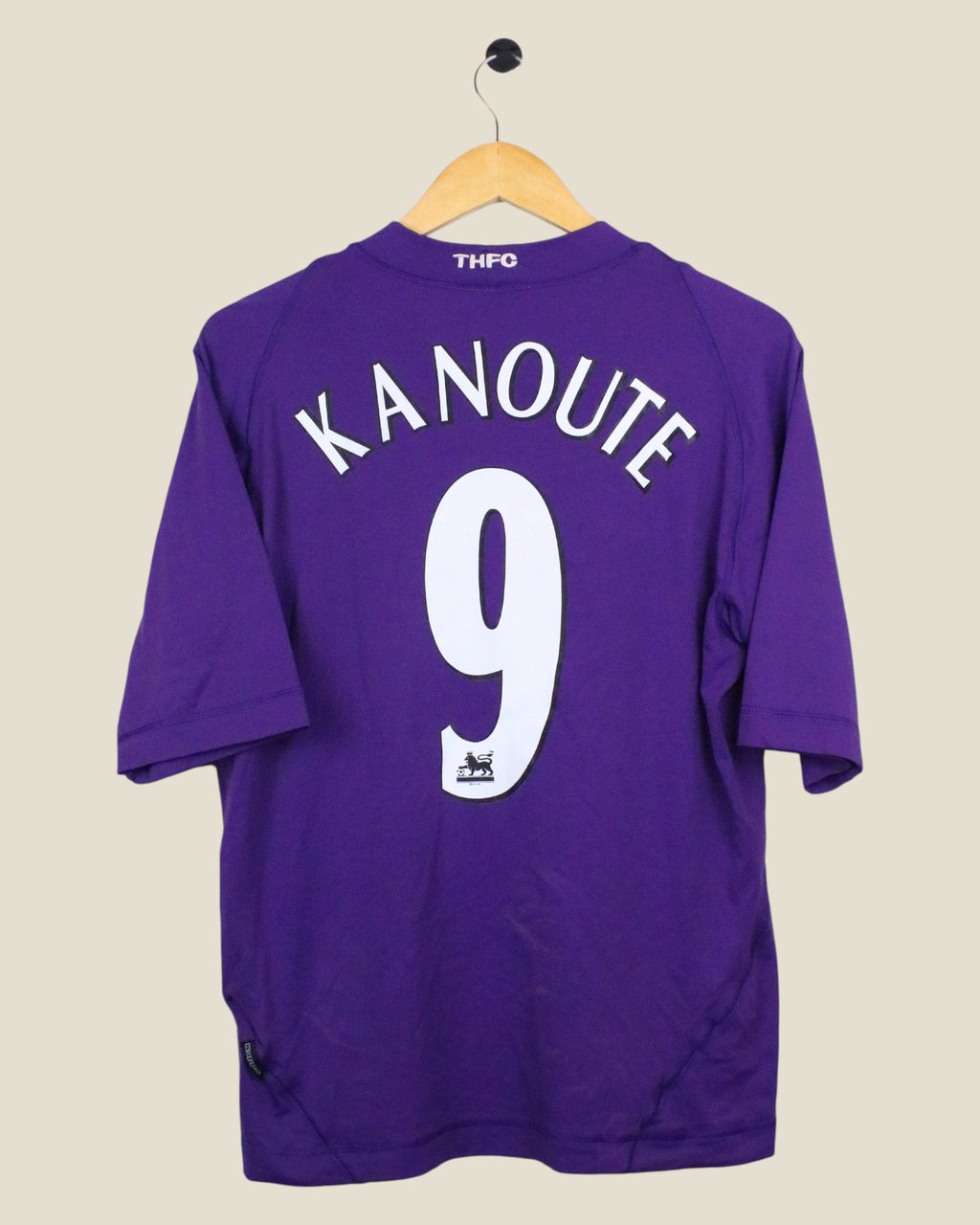 Kick Off Vintage Tottenham Hotspur 2002/03 away jersey, purple with Kanoute #9 print on back, size large