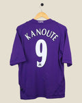 Kick Off Vintage Tottenham Hotspur 2002/03 away jersey, purple with Kanoute #9 print on back, size large