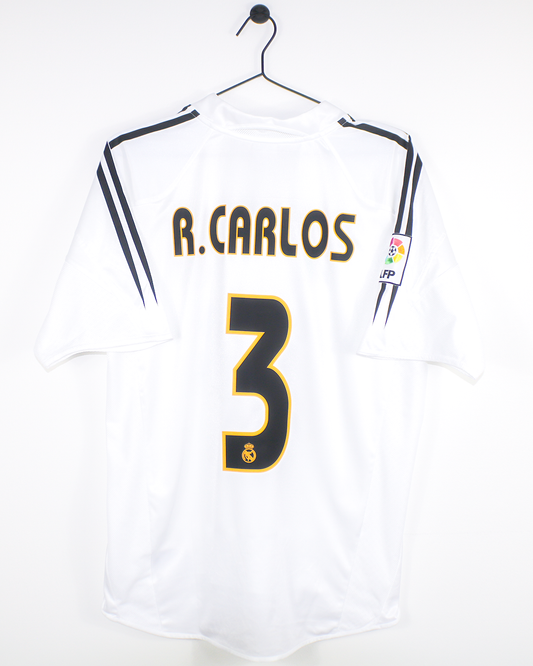 REAL MADRID 2004/05 ROBERTO CARLOS #3 HOME SHIRT (M) ADIDAS