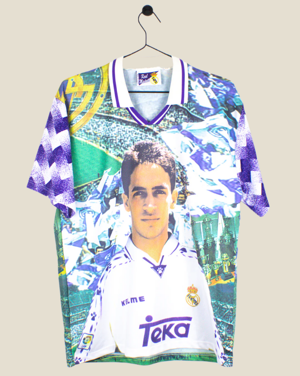 REAL MADRID 1996/97 RAUL #7 GRAPHIC SHIRT (L)